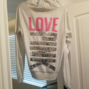 PINK zip up hoody and matching shorts